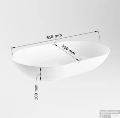 MONDIAZ ONNI Waskom Solid Surface 55cm Kleur Ocher / Ocher -Sealkin Badkamermeubilair Winkel onni maattekening 15663763194136 1