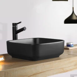 Opbouw Waskom Boss & Wessing Premium 40x40x14 Cm Keramiek Zwart