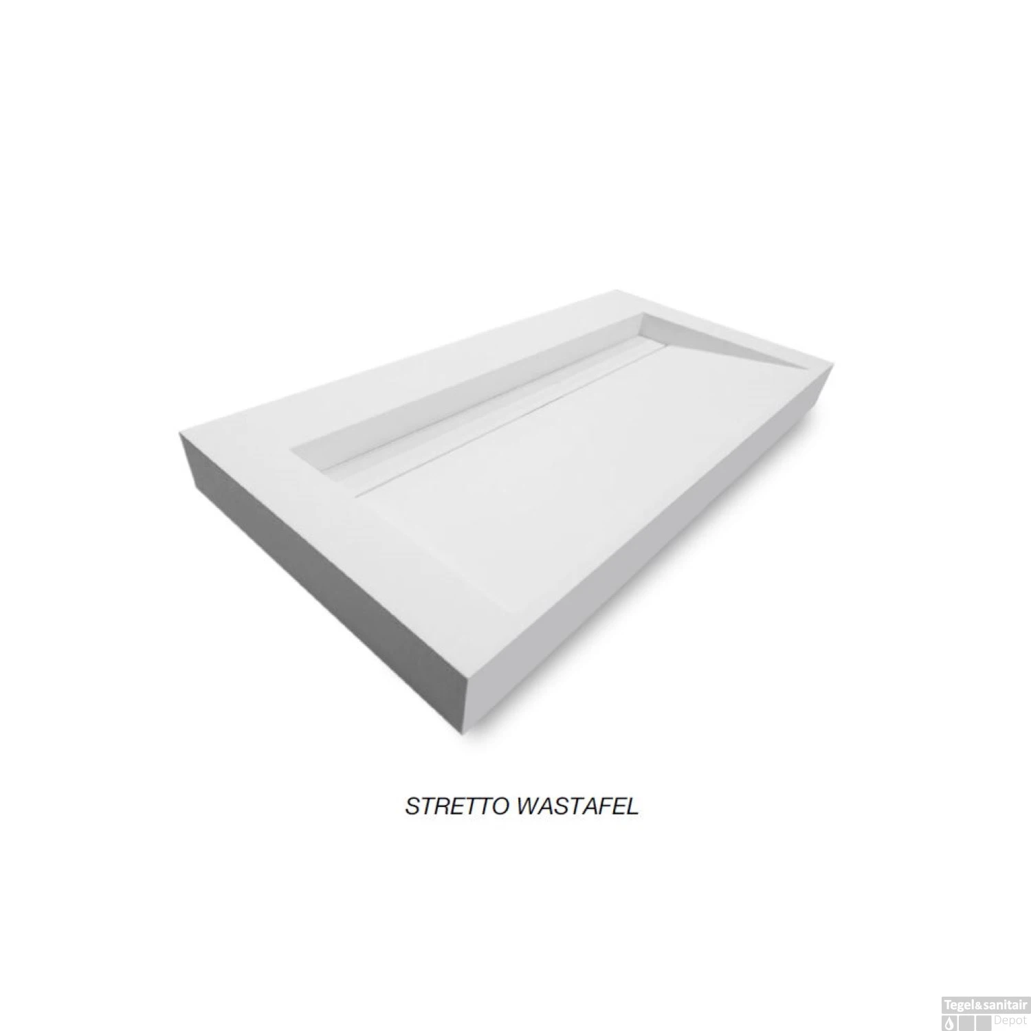 Opbouw Wastafel EH Design Stretto 905x455x80 Mm Solid Surface Mat Wit - Afbeelding 4