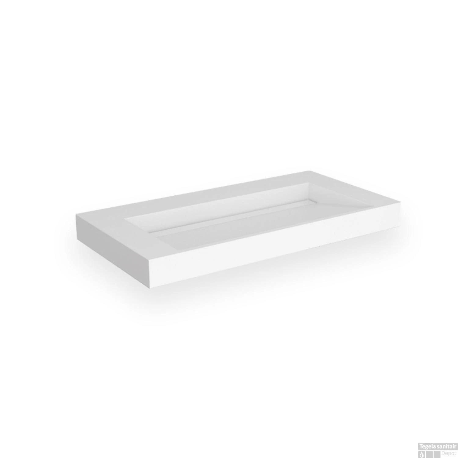 Opbouw Wastafel EH Design Stretto 905x455x80 Mm Solid Surface Mat Wit