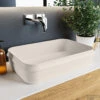 MONDIAZ ARVO Waskom Solid Surface 55cm Kleur Linen / Linen -Sealkin Badkamermeubilair Winkel opbouwkom arvo 1 0004 8157513231764