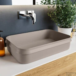 MONDIAZ ARVO Waskom Solid Surface 55cm Kleur Smoke / Smoke