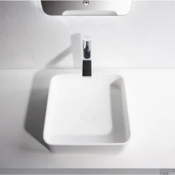 Opbouwwastafel Ideavit Solidthin 40x40x12.5 Cm Solid Surface Mat Wit -Sealkin Badkamermeubilair Winkel opbouwwastafel ideavit solidthin 40x40x12.5 cm solid surface mat wit sfeer