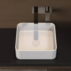 Opbouwwastafel Ideavit Solidthin 40x40x12.5 Cm Solid Surface Mat Wit -Sealkin Badkamermeubilair Winkel opbouwwastafel ideavit solidthin 40x40x12.5 cm solid surface mat wit sfeer3