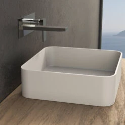 Opbouwwastafel Ideavit Solidthin 40x40x12.5 Cm Solid Surface Mat Wit -Sealkin Badkamermeubilair Winkel opbouwwastafel ideavit solidthin 40x40x12.5 cm solid surface mat wit sfeer4