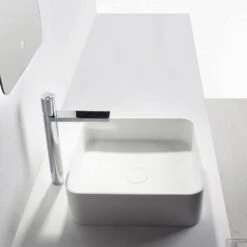 Opbouwwastafel Ideavit Solidthin 40x40x12.5 Cm Solid Surface Mat Wit -Sealkin Badkamermeubilair Winkel opbouwwastafel ideavit solidthin 40x40x12.5 cm solid surface mat wit sfeer6