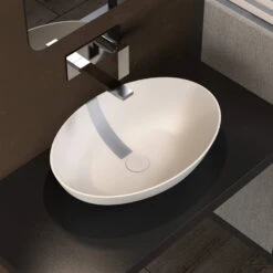 Opbouwwastafel Ideavit Solidthin 60x40x14.5 Cm Solid Surface Mat Wit -Sealkin Badkamermeubilair Winkel opbouwwastafel ideavit solidthin 60x40x14.5 cm solid surface mat wit sfeer1