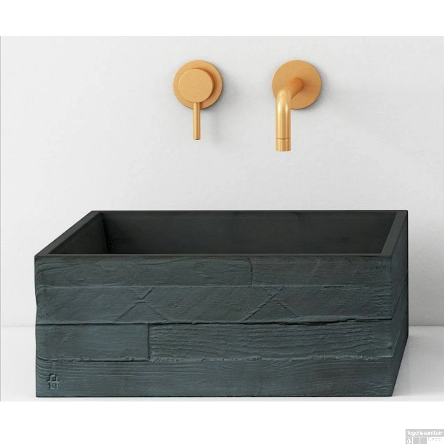 Opzet Wastafel Urbi Et Orbi In Vivo Beton 38x38x16 Cm Medium Grijs - Afbeelding 6