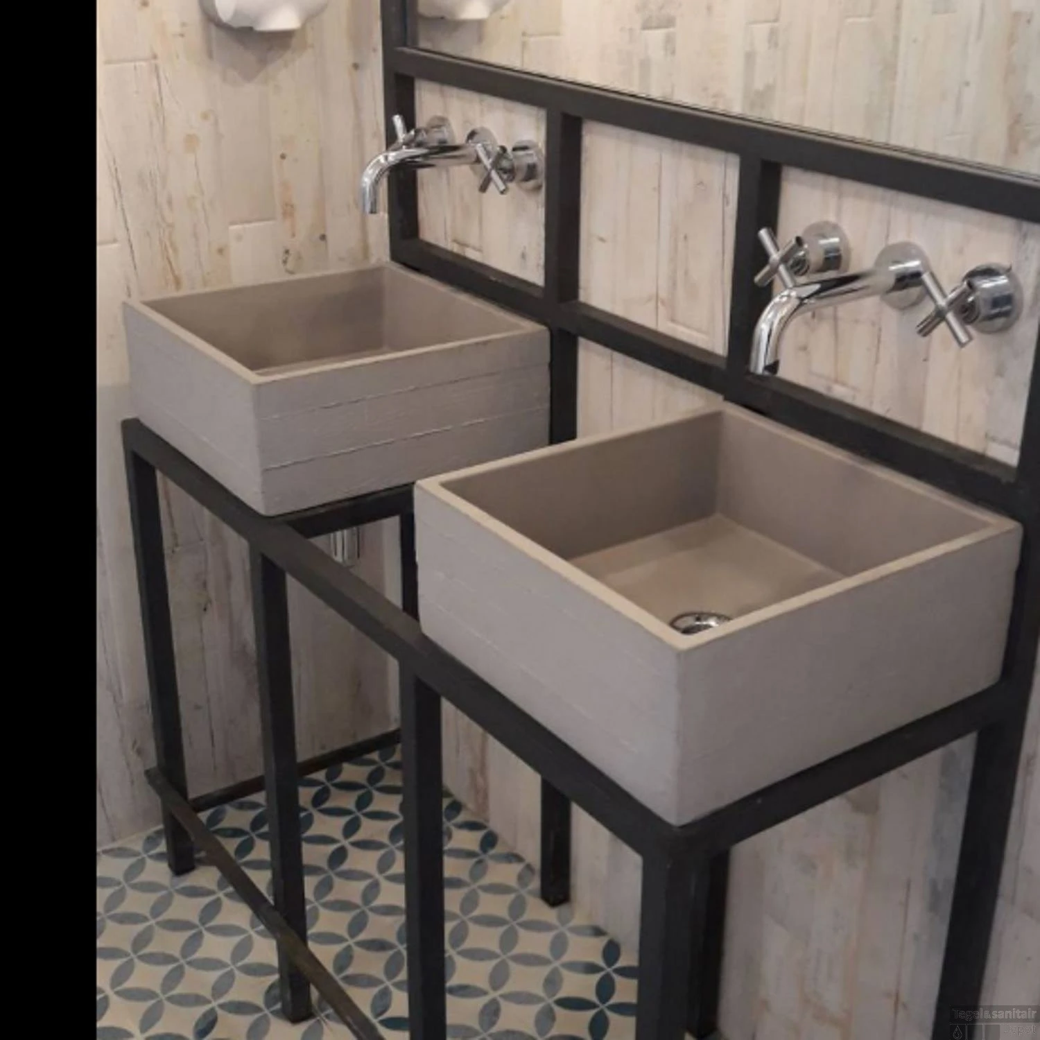 Opzet Wastafel Urbi Et Orbi In Vivo Beton 38x38x16 Cm Medium Grijs - Afbeelding 7