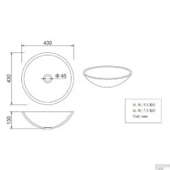 Opzetwaskom BWS Solid Surface Betonlook 43x43x13 Cm Mat Grijs -Sealkin Badkamermeubilair Winkel opzetwaskom bws solid surface betonlook mat grijs 43x43x13 cm tech