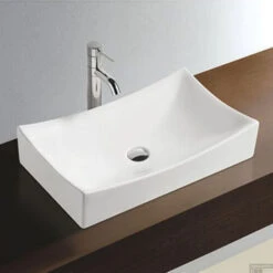 Opzetwastafel Wiesbaden Slide Keramiek 65x39.5cm Zonder Overloop Wit