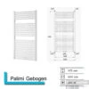 Handdoekradiator Palimi Gebogen 1175 X 600 Mm Pearl Grey