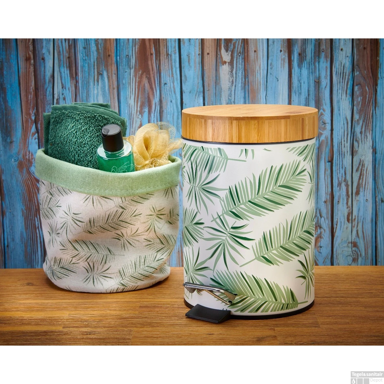 Pedaalemmer Allibert Oural Tinplate 3L Wit Groen 4 Pedaalemmer Allibert Oural Tinplate 3L Wit Groen - Afbeelding 2