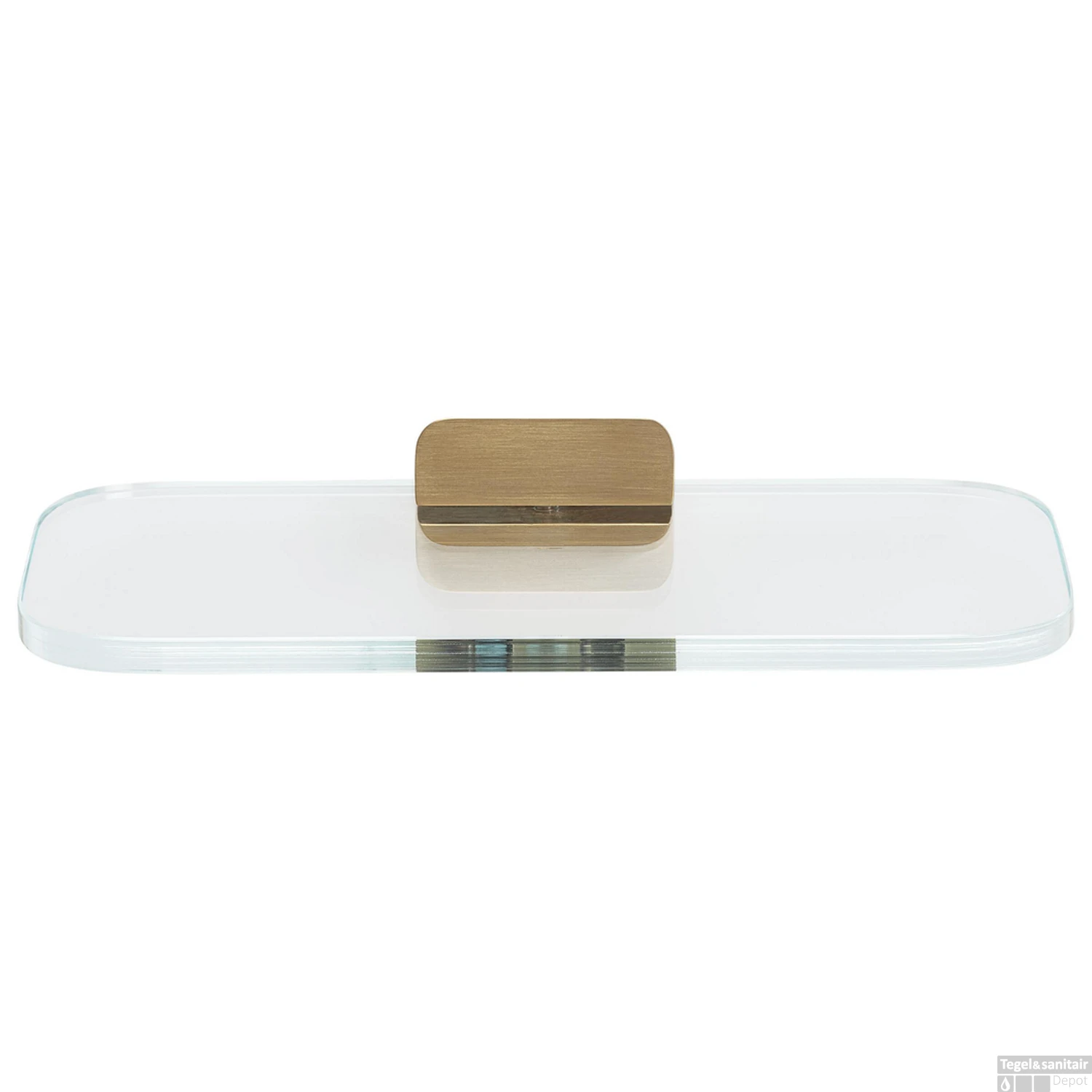 Planchet En Zeephouder Geesa Shift Geborsteld Goud Met Transparant Glas - Afbeelding 2