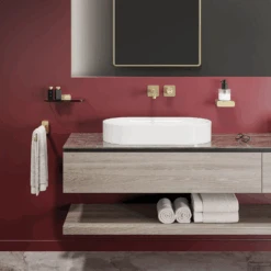 Planchet En Zeephouder Geesa Shift Geborsteld Goud Met Transparant Glas -Sealkin Badkamermeubilair Winkel planchet en zeephouder geesa shift geborsteld goud met transparant glas 4