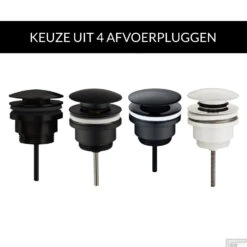 Waskomset BWS Rond 26x12 Cm Keramiek Mat Wit / Mat Zwart (inclusief Kraan, Afvoer En Sifon) -Sealkin Badkamermeubilair Winkel plg0271103setmzwart waskomset bws rond 26x12 cm keramiek mat wit mat zwart inclusief kraan afvoer en sifon 4