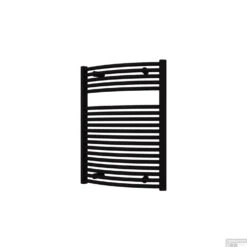 Designradiator Boss & Wessing Odro Gebogen Met Zijaansluiting 76,4x58,5 Cm 528 Watt Mat Zwart