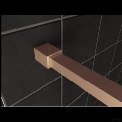 BWS Inloopdouche Pro Line Rookglas Met Middenband 100x200 8mm Nano Coating Geborsteld Messing Koper Profiel En Stang -Sealkin Badkamermeubilair Winkel profielset met stabilisatiestang wiesbaden slim 120cm koper 3 1 5 1