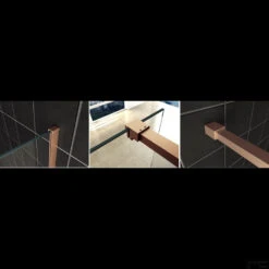 BWS Inloopdouche Pro Line Helder Glas 50x200 Geborsteld Messing Koper Profiel En Stang -Sealkin Badkamermeubilair Winkel profielset met stabilisatiestang wiesbaden slim 120cm koper sfeer 1 3