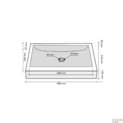 Waskom Imso Lavabo Quadrato Beige Marmer 50x35x12 Cm -Sealkin Badkamermeubilair Winkel quadrato 35x50