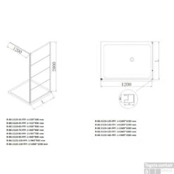 BWS Inloopdouche Frame 60x200 Cm 8mm NANO Glas Mat Zwart Raster -Sealkin Badkamermeubilair Winkel r be 2120 60 fff 0000001675 756x756