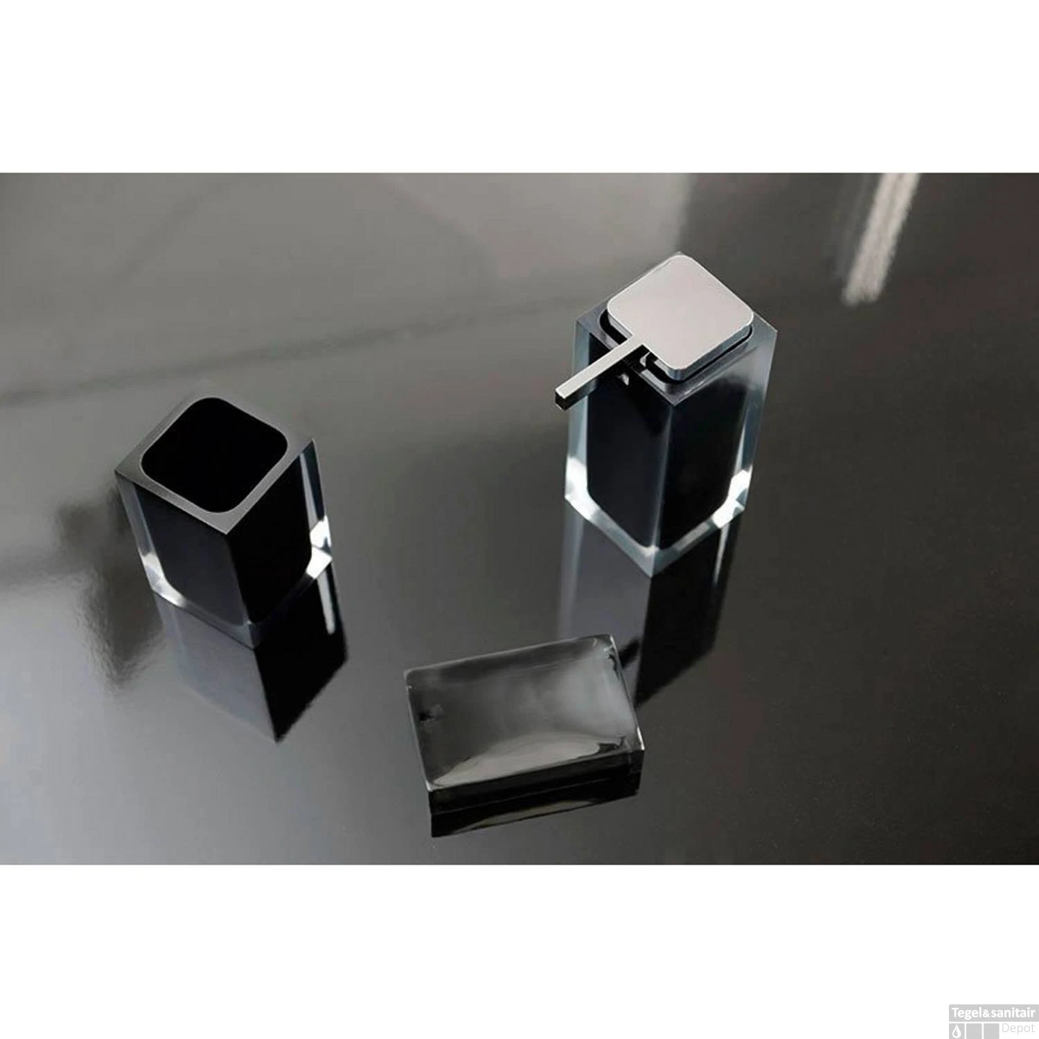 Tandenborstelhouder Sapho Rainbow Vrijstaand 11x7.2 Cm Kunststof Zwart 5 Tandenborstelhouder Sapho Rainbow Vrijstaand 11x7.2 Cm Kunststof Zwart - Afbeelding 3