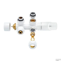 Radiatorkraan Onderblok Boss & Wessing Haaks Wit