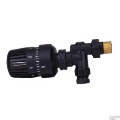 Radiatorventiel Thermostatisch Riko 1/2''x15 Mm Axiaal Mat Zwart