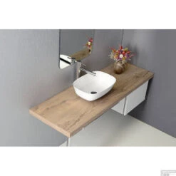 Waskom Opbouw Sapho Reiko Ovaal 46x32x15.2 Cm Cast Marble Wit -Sealkin Badkamermeubilair Winkel re460 waskom opbouw sapho reiko ovaal 46x32x15.2 cm marmer wit 3