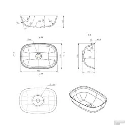 Waskom Opbouw Sapho Reiko Ovaal 46x32x15.2 Cm Cast Marble Wit -Sealkin Badkamermeubilair Winkel re460 waskom opbouw sapho reiko ovaal 46x32x15.2 cm marmer wit 5
