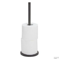 Reserverolhouder Tiger Tune Vrijstaand Zwart Metaal Geborsteld/Zwart -Sealkin Badkamermeubilair Winkel reserverolhouder tiger tune vrijstaand zwart metaal geborsteld zwart 2