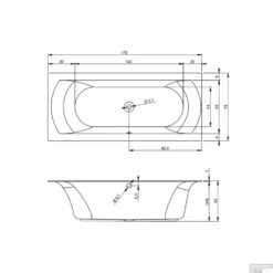 Ligbad Riho Linares 170x75 Acryl White -Sealkin Badkamermeubilair Winkel riho