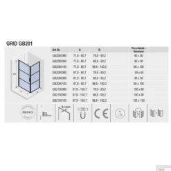 Douchecabine Riho Grid Met Klapdeur 90x100 Cm 6mm Helderglas Zwarte Profielen -Sealkin Badkamermeubilair Winkel riho gris gb201 1 1 1 1 1