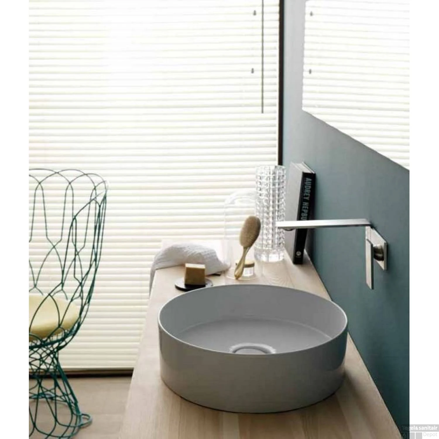 Waskom Sapho Storm Rond 40.5x12 Cm Keramiek Wit (incl Waste) - Afbeelding 6