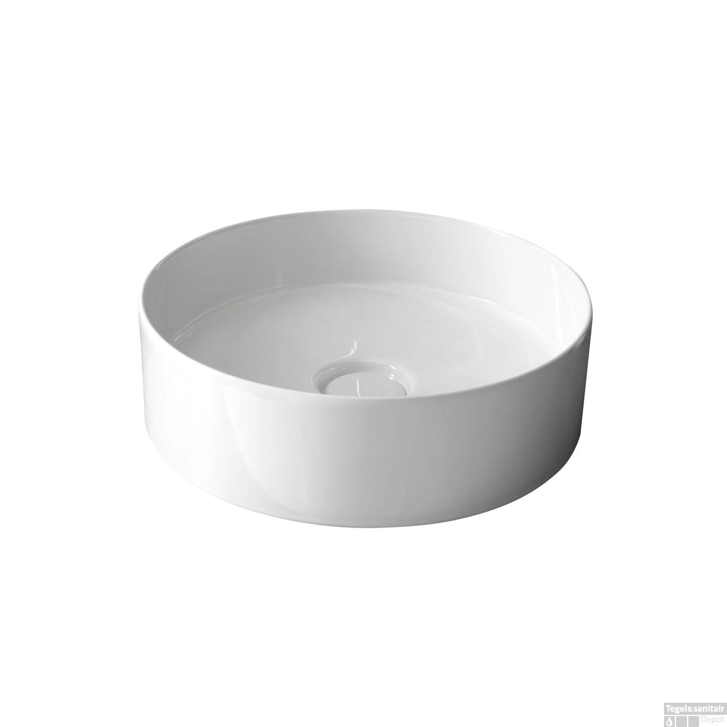 Waskom Sapho Storm Rond 40.5x12 Cm Keramiek Wit (incl Waste)