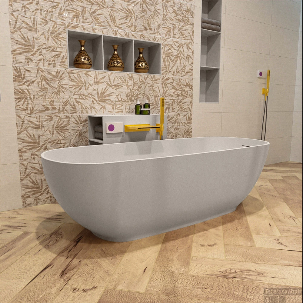 ROCK Vrijstaand Bad 170x70cm Kleur Linen / Linen 6 ROCK Vrijstaand Bad 170x70cm Kleur Linen / Linen - Afbeelding 4