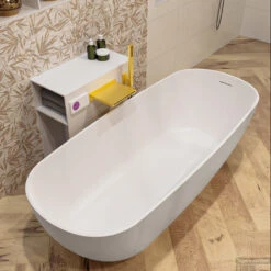 ROCK Vrijstaand Bad 170x70cm Kleur Linen / Talc -Sealkin Badkamermeubilair Winkel rock 5 00004