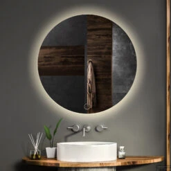 BWS Badkamerspiegel | Spark | Rond | Met LED Verlichting (Alle Maten) -Sealkin Badkamermeubilair Winkel ronde badkamerspiegel led bws spark alle maten sfeer1 1