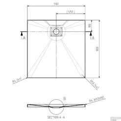 Sealskin Douchebak Rose Vierkant Inbouw Zonder Antislip 90x90 Cm Wit -Sealkin Badkamermeubilair Winkel rose showertray 90x90 tech