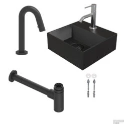 Salenzi Fonteinset Spy 30x30 Cm Mat Zwart (Keuze Uit 8 Kranen In 4 Kleuren) -Sealkin Badkamermeubilair Winkel salenzi fonteinset spy 30x30 cm mat zwart keuze uit 8 kranen in 4 kleuren shop