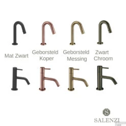Salenzi Fonteinset Spy 30x30 Cm Mat Zwart (Keuze Uit 8 Kranen In 4 Kleuren) -Sealkin Badkamermeubilair Winkel salenzi kranen 10