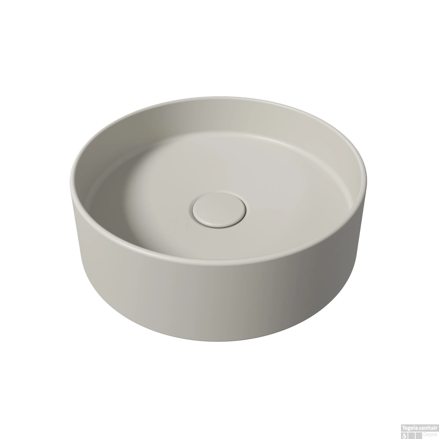 Salenzi Waskomset Hide Circle 40x12 Cm Incl Hoge Kraan Mat Grijs (Keuze Uit 4 Kleuren Kranen) - Afbeelding 3