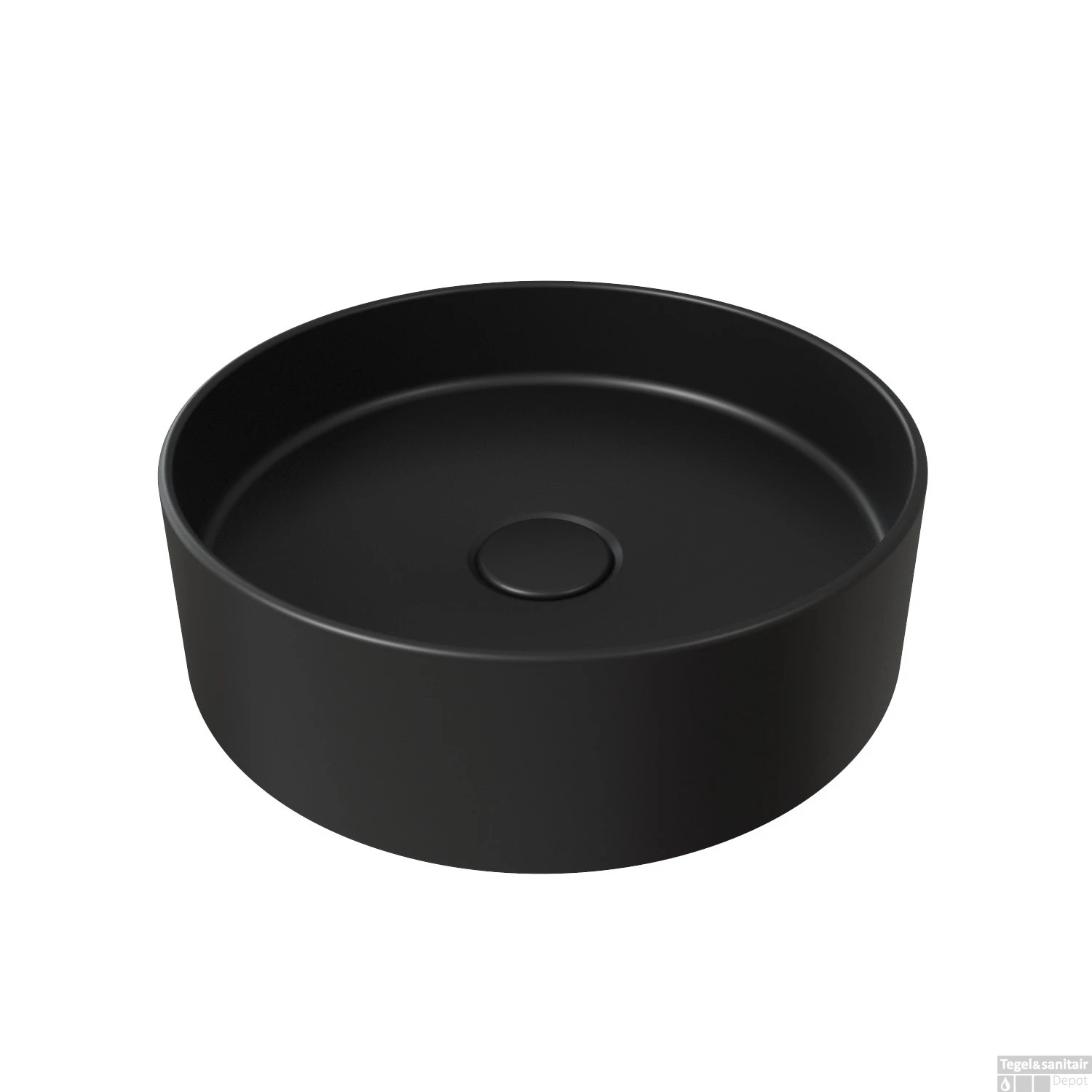 Salenzi Waskomset Hide Circle 40x12 Cm Incl Hoge Kraan Mat Zwart (Keuze Uit 4 Kleuren Kranen) - Afbeelding 3