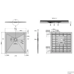 Douchetub Sanimar Sanistone 90 X 90 Cm Zwart -Sealkin Badkamermeubilair Winkel sanistone 90x90 tech 2 2