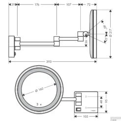 Scheerspiegel AddStoris HansGrohe Met LED Licht Chroom -Sealkin Badkamermeubilair Winkel scheerspiegel addstoris hansgrohe met led licht tech