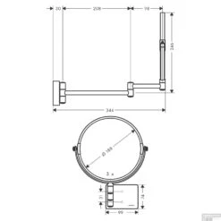 Scheerspiegel AddStoris HansGrohe Mat Wit -Sealkin Badkamermeubilair Winkel scheerspiegel addstoris hansgrohe tech 4