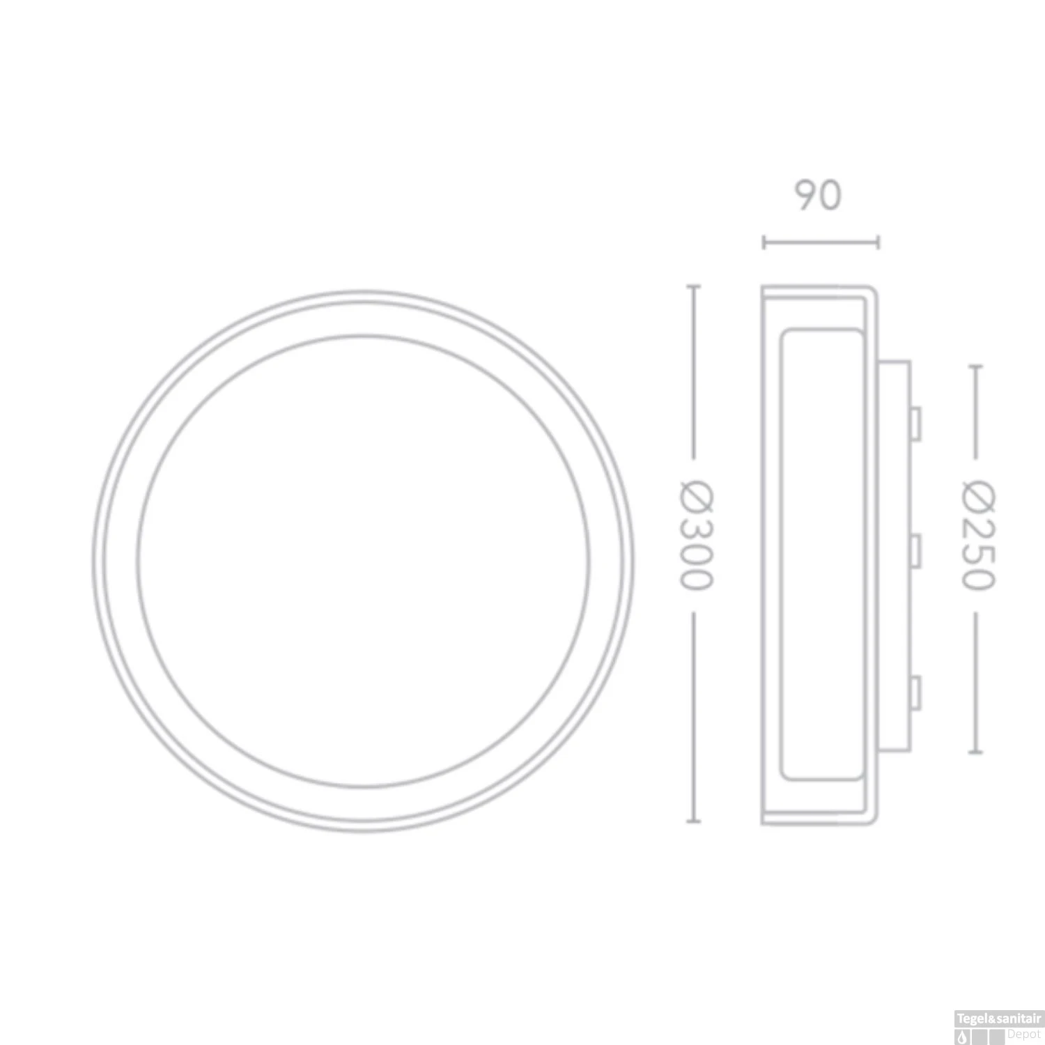 Plafond/Wandlamp Bellezza Bagno Bart IP44 3000 Kelvin 30x9 Cm SMD LED Mat Wit Glas/Helder Glas 4 Plafond/Wandlamp Bellezza Bagno Bart IP44 3000 Kelvin 30x9 Cm SMD LED Mat Wit Glas/Helder Glas - Afbeelding 2