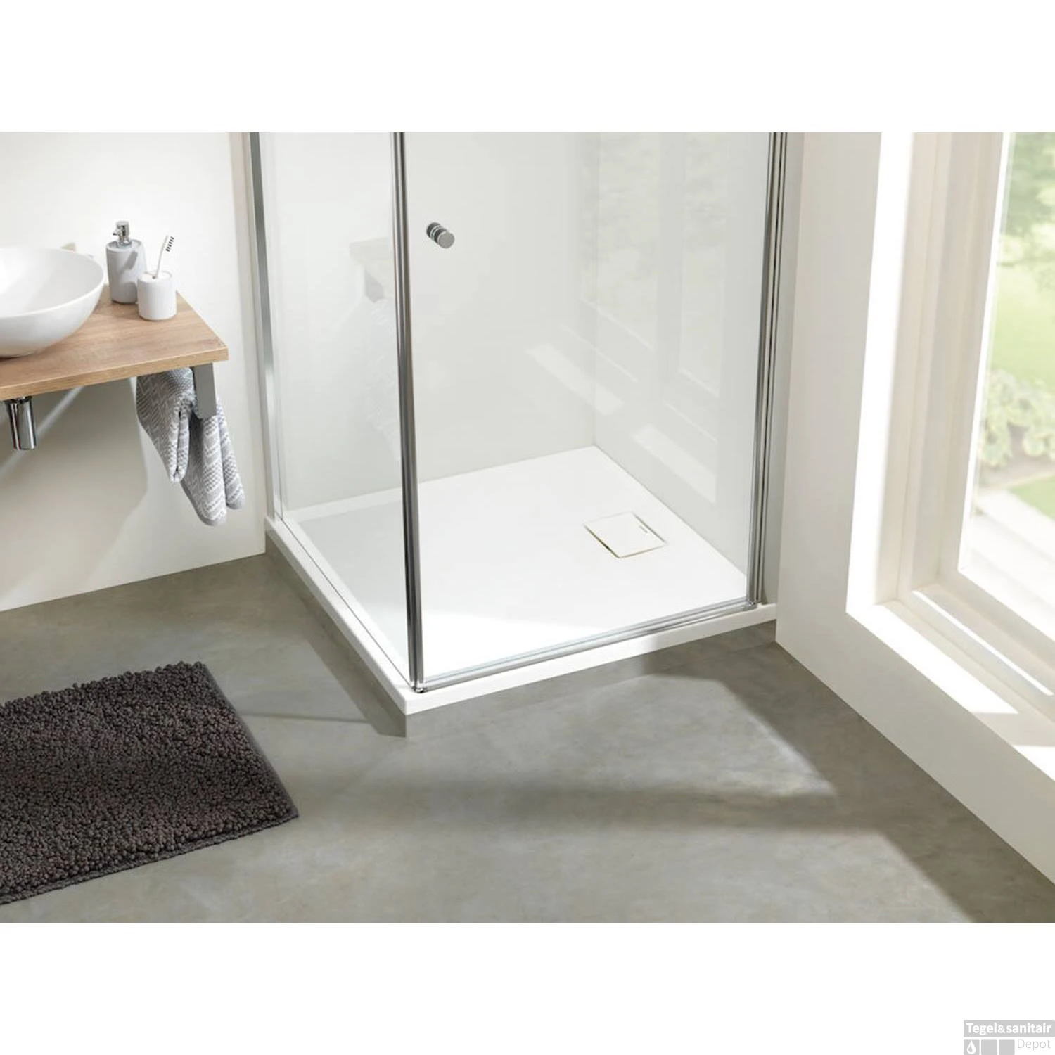 Sealskin Douchebak Rose Rechthoek Inbouw Zonder Antislip 100x80 Cm Wit 4 Sealskin Douchebak Rose Rechthoek Inbouw Zonder Antislip 100x80 Cm Wit - Afbeelding 2