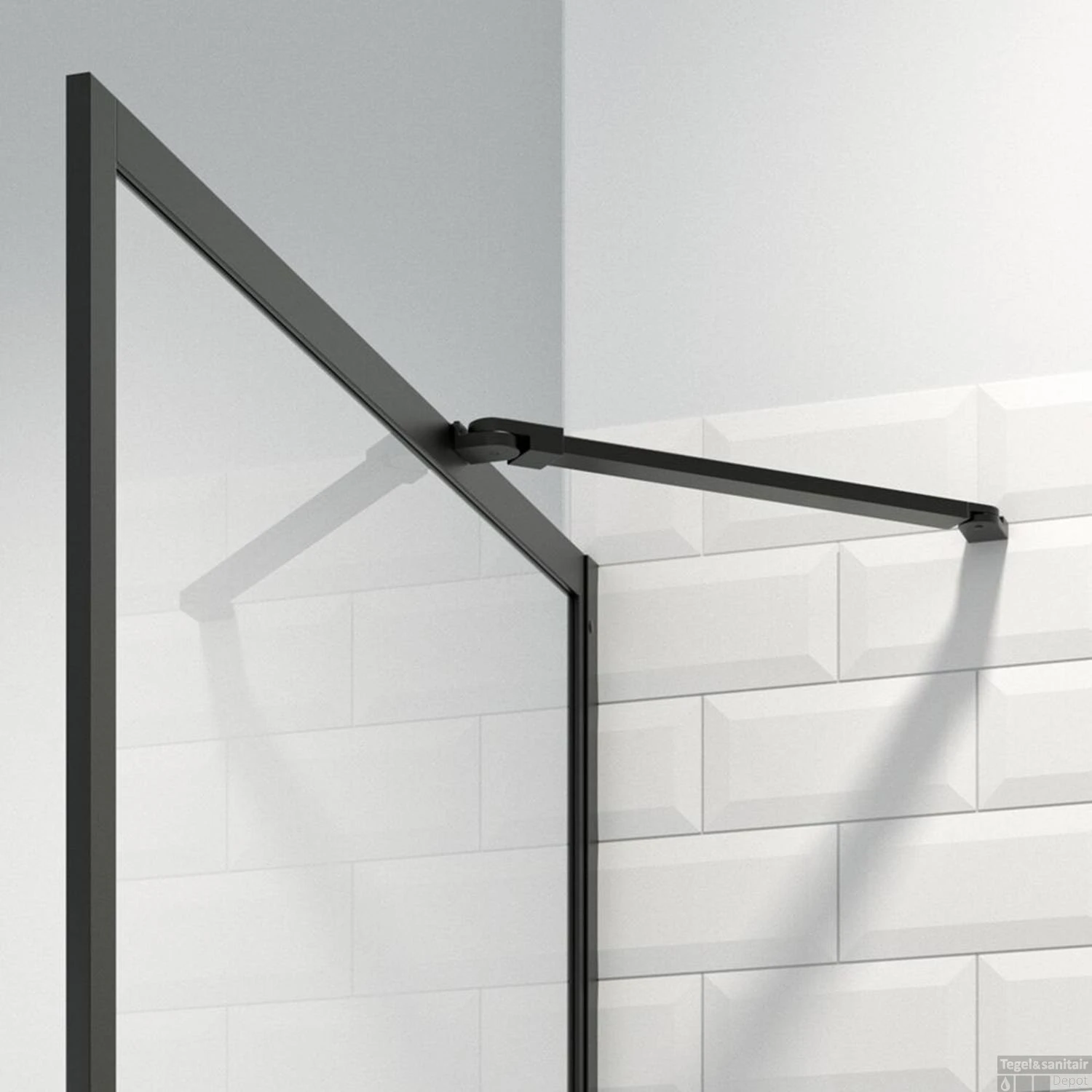 Sealskin Contour Inloopdouche A3 120x200 Cm 6mm Helderglas Mat Zwart - Afbeelding 2