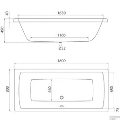 Sealskin Ligbad Trend Duobad 180x80 Cm Wit -Sealkin Badkamermeubilair Winkel sealskin ligbad get wet trend duobad 180x80 cm wit tech